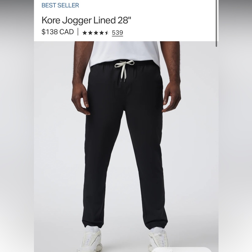 Vuori Kore Lined joggers